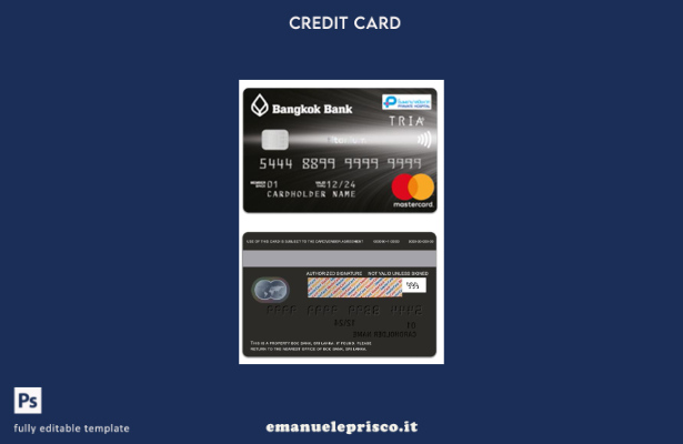modello di mastercard in titanio Thailandia Bangkok Bank in stile verificato